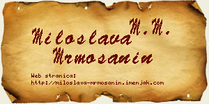 Miloslava Mrmošanin vizit kartica